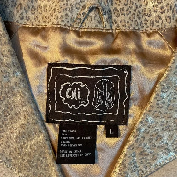 Vintage 80s Animal Print Genuine Suede Leather Blazer Jacket Grunge Indie Scandi - Picture 4 of 4